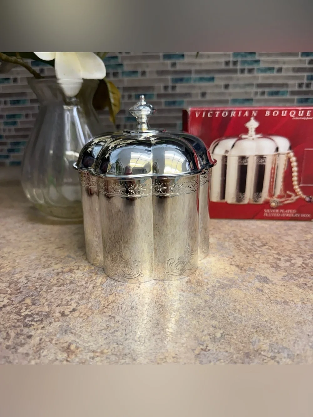 Vintage Godinger silver plated jewelry box